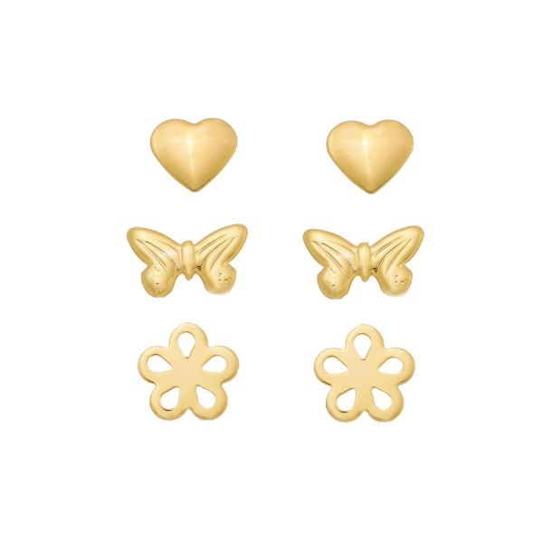 Imagem de Brinco trio coração, borboleta e flor - 0524564