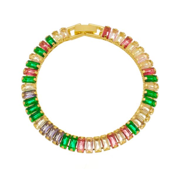 Imagem de Pulseira riviera baguete colorida - 0405708