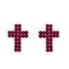 Imagem de Brinco fixo cruz de pedra strass - 0517059 Várias Cores