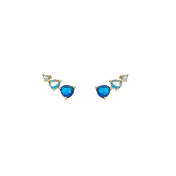 Imagem de Brinco ear cuff  gota zircônia azul - 0526848