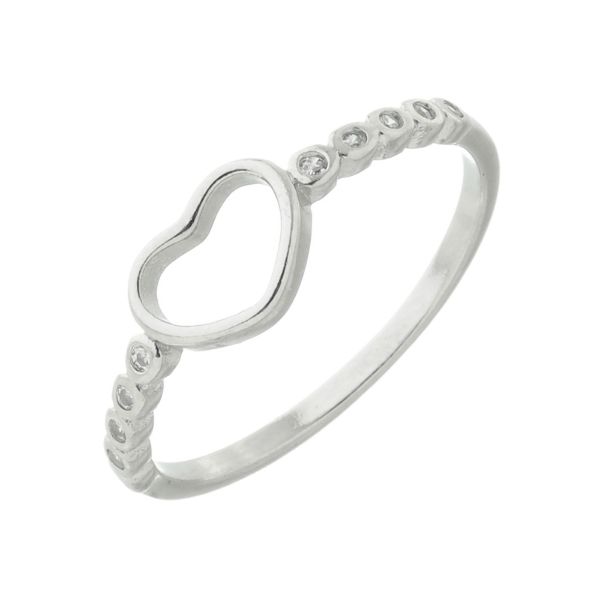 Imagem de Anel coração vazado e zircônia - 0107545