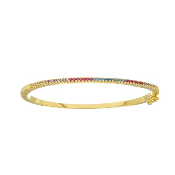 Imagem de Pulseira bracelete com pedra zircônia colorida - 0405856 -