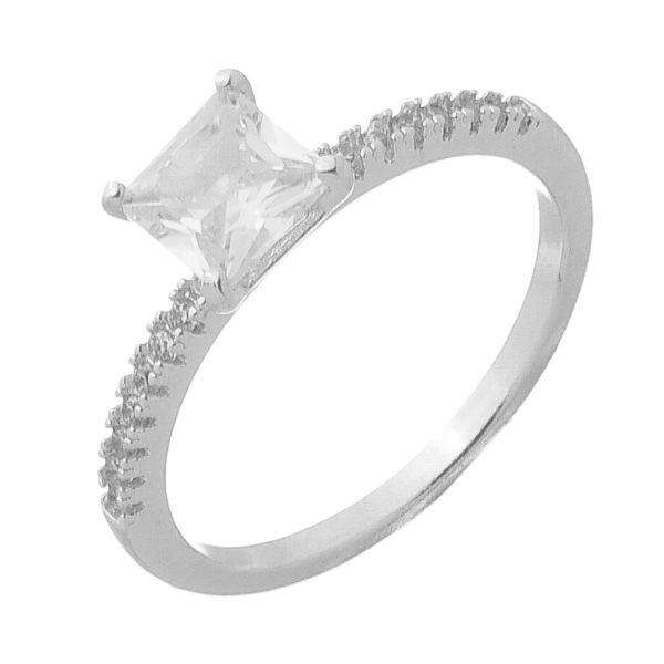 Imagem de Anel  pedra quadrada zircônia - 0107754