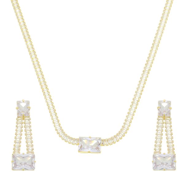 Imagem de Conjunto pedra retângulo zircônia - 1101369 