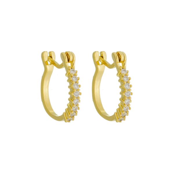 Imagem de Brinco argola zircônia; 1,4cm - 0524691 -  