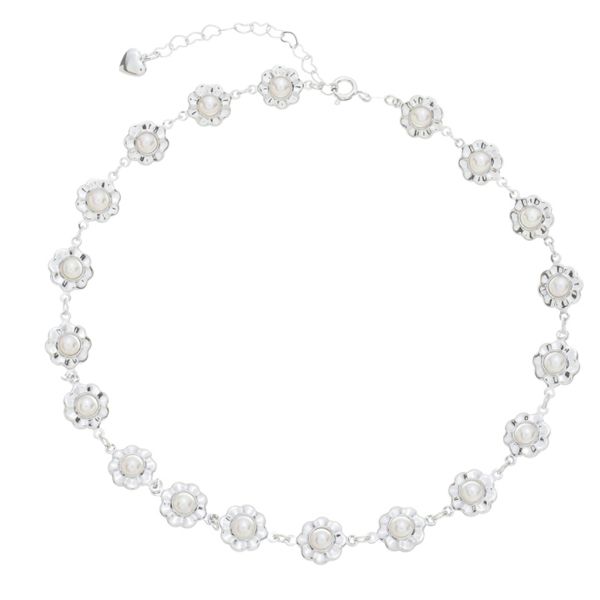 Imagem de Corrente choker flor com pérolas - 0306750 - 