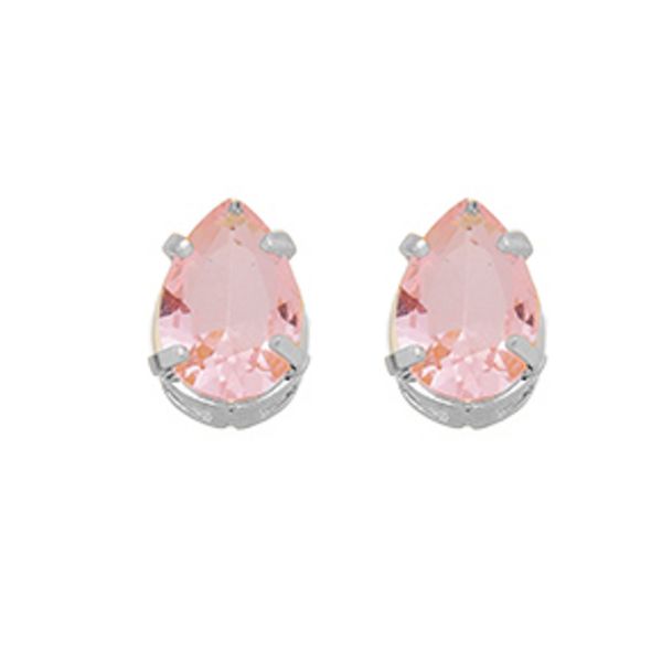 Imagem de Brinco pedra gota rosa - 0525788