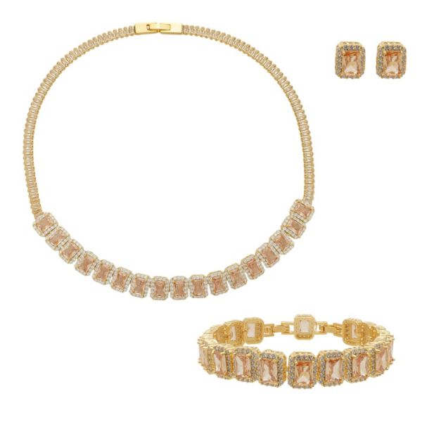 Imagem de Conjunto zircônia champanhe - 1101410