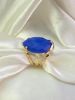 Imagem de Anel pedra oval azul natural  - 0107877