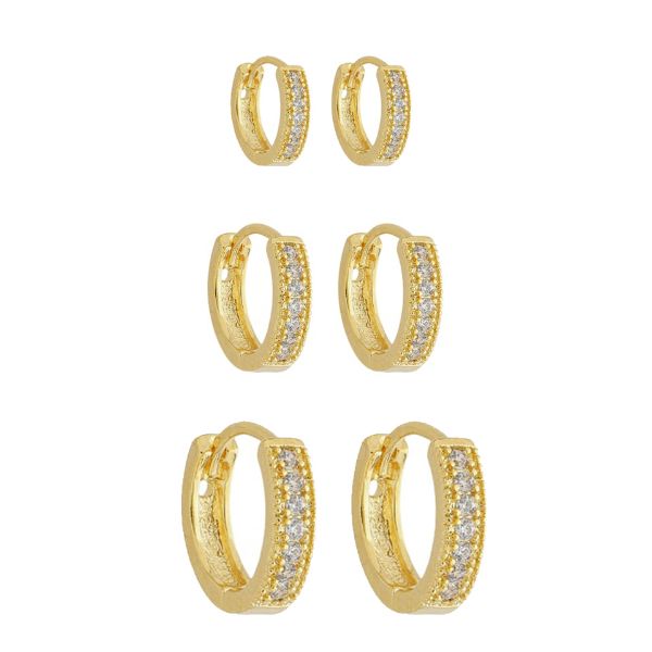 Imagem de Brinco trio argola zircônia  - 0524957