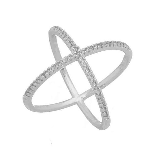 Imagem de Anel réplica formato X pedra zircônia - 0108061