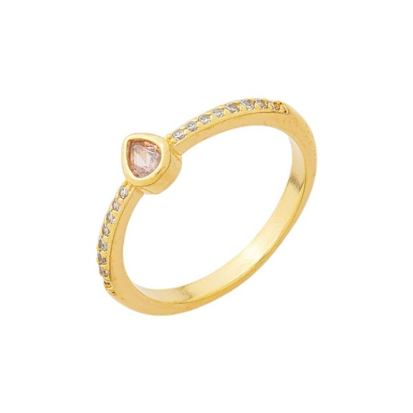 Imagem de Anel gota zircônia rosa  - 0107856