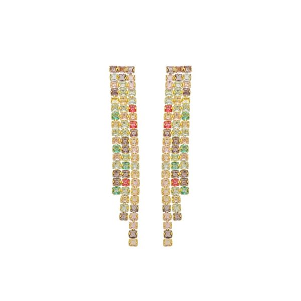 Imagem de Brinco franja zircônia colorida - 0527843