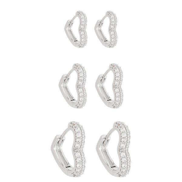 Imagem de Brinco trio argola coração  - 0526687