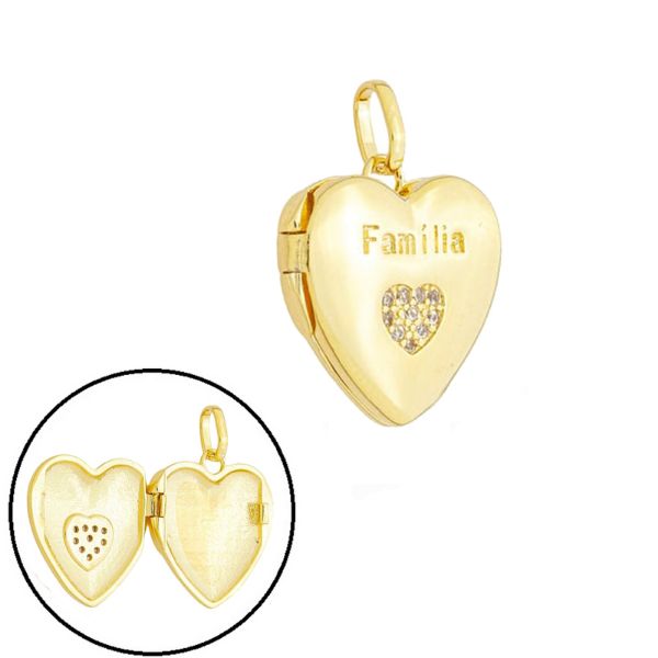 Imagem de Pingente relicário coração Família - 0207976