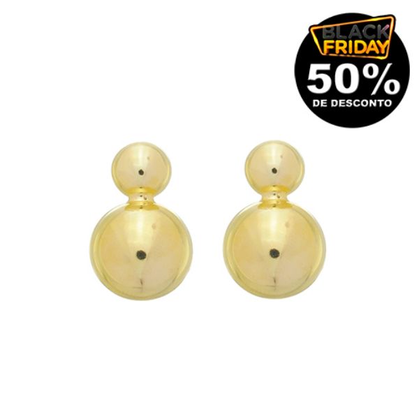 Imagem de Brinco chapa 2 bolas - 0527505