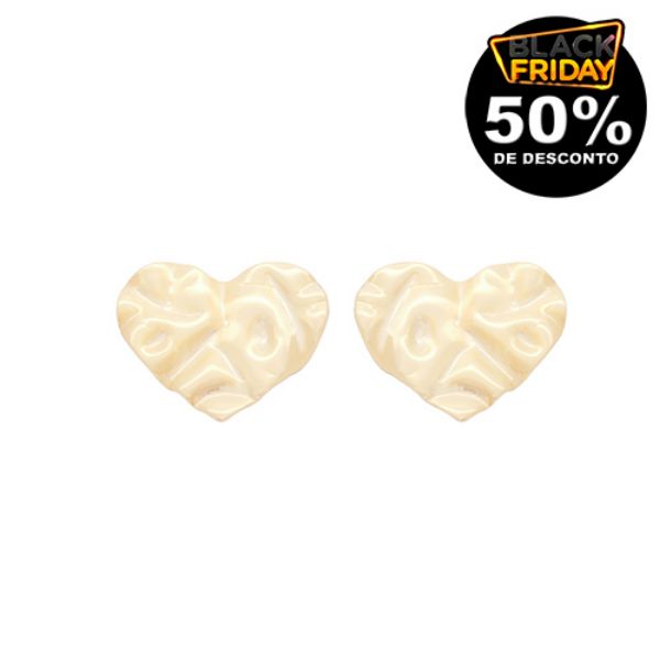 Imagem de Brinco coração chapa amassada - 0526460