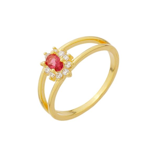 Imagem de Anel pedra pink zircônia  - 0108028