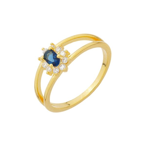 Imagem de Anel pedra zircônia azul safira - 0108029