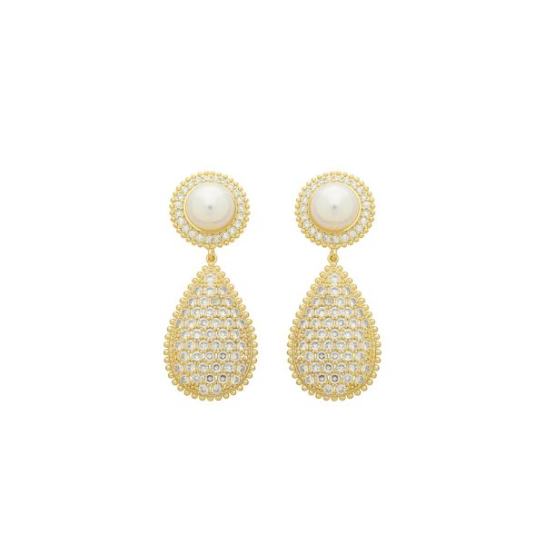 Imagem de Brinco pérola com pedra zircônia - 0528237