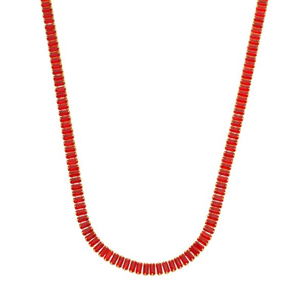 Imagem de Corrente riviera zircônia vermelha  - 0306983