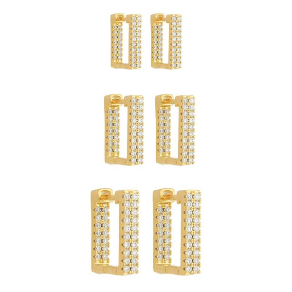 Imagem de Brinco trio argola zircônia  - 0528249