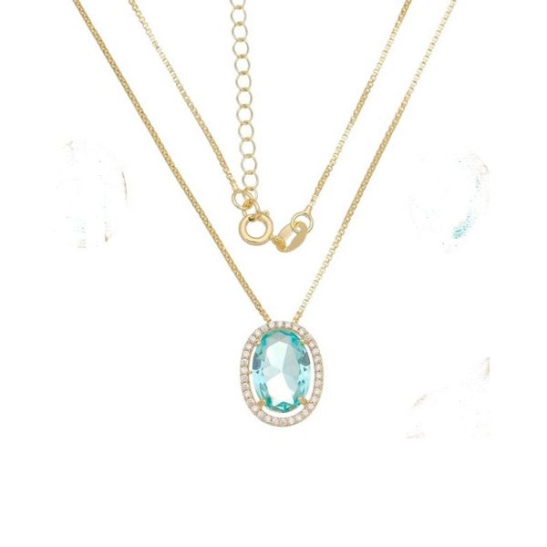 Imagem de Corrente veneziana zircônia azul  - 0304574