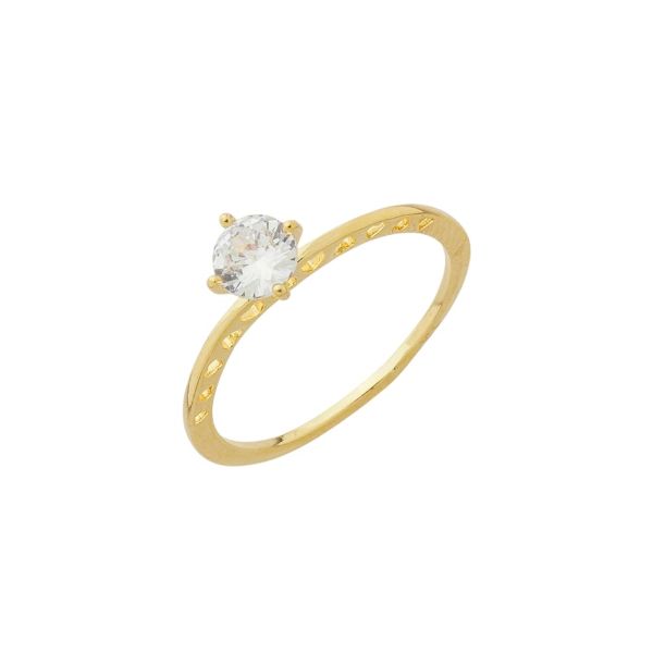 Imagem de Anel solitário pedra 5mm zircônia - 0107596