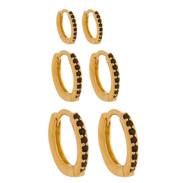 Imagem de Brinco trio argola zircônia  - 0525145