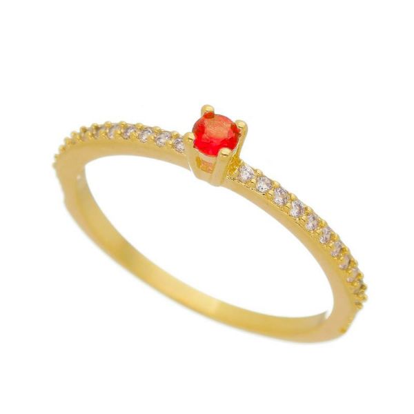 Imagem de Anel solitário pedra pink zircônia - 0106864