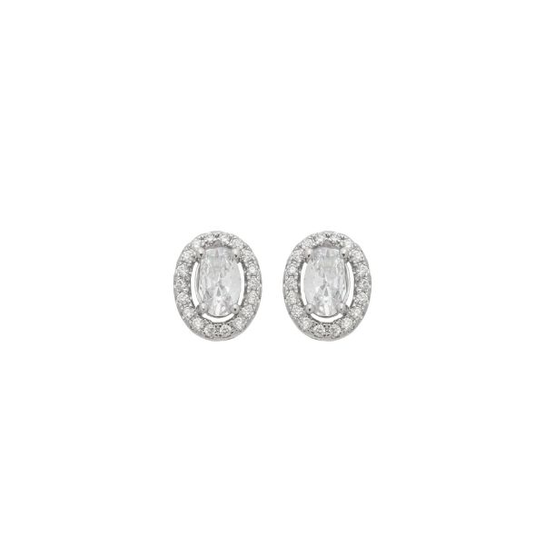 Imagem de Brinco oval zircônia  - 0528189