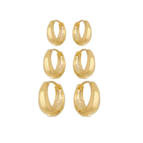 Imagem de Brinco trio argola lisa  - 0528482