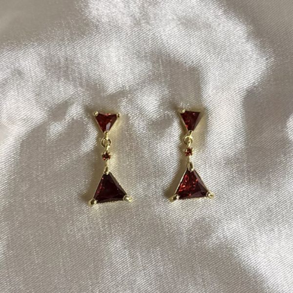 Imagem de Brinco  pedra vermelho zircônia  - 0528544