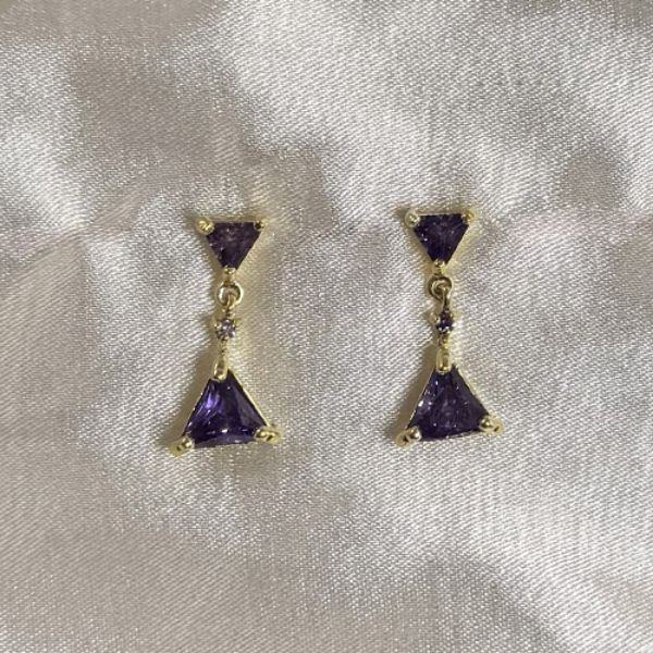 Imagem de Brinco  pedra roxo zircônia  - 0528546