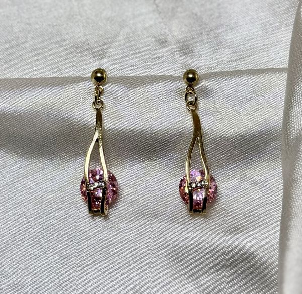 Imagem de Brinco redondo rosa zircônia - 0528541