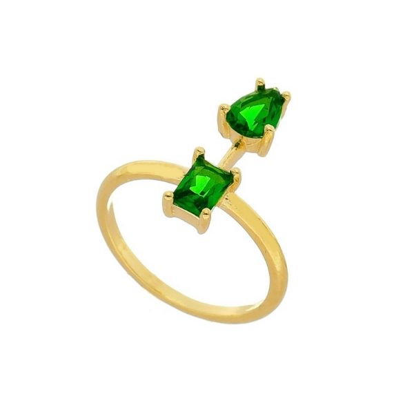 Imagem de Anel pedra verde esmeralda - 0108069