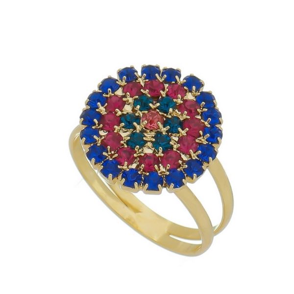 Imagem de Anel pizza com pedras strass - 0108090
