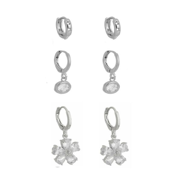 Imagem de Brinco trio argola zircônia - 0528652