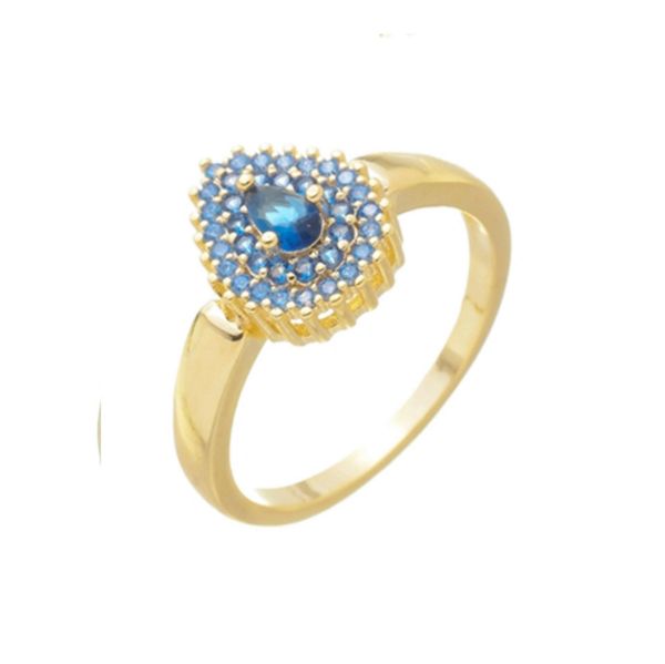 Imagem de Anel gota zircônia azul - 0107482