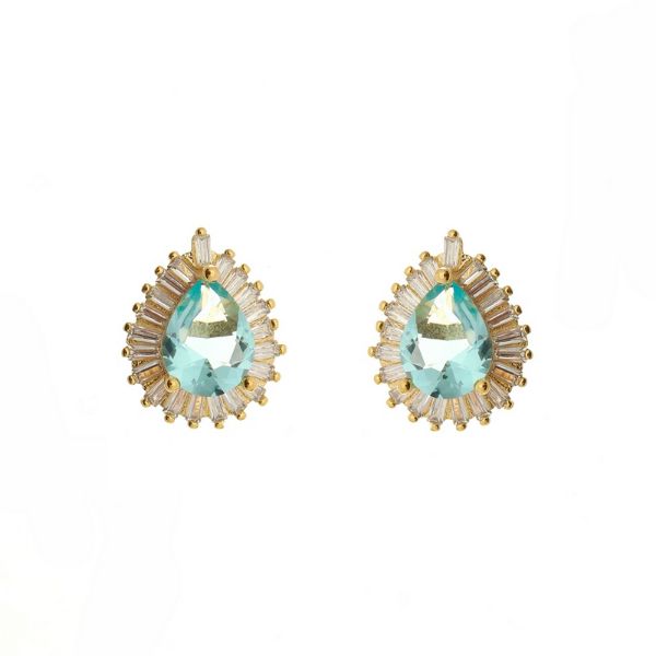 Imagem de Brinco gota natural azul   - 0517957