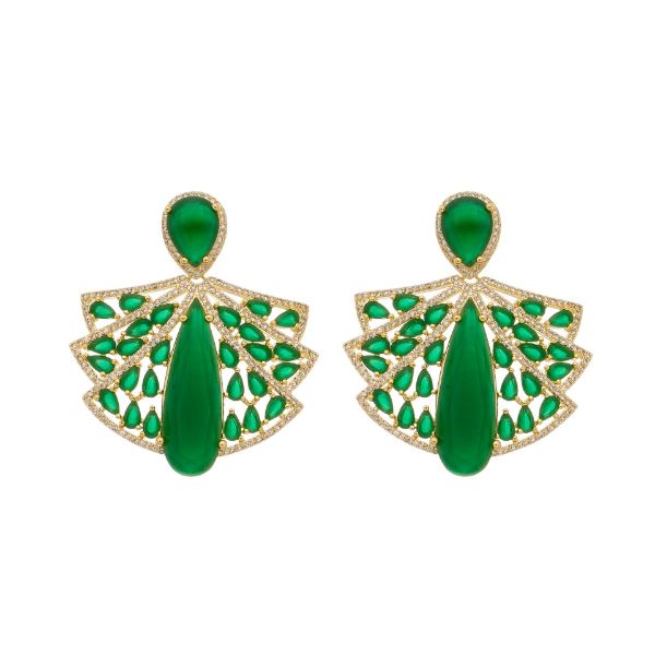 Imagem de Brinco leque gota verde - 0524901