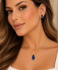 Imagem de Conjunto gota pedra zircônia azul - 1101434