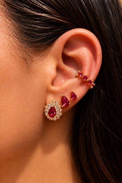 Imagem de Kit 3 Brinco gota e piercing - 0528842 PINK