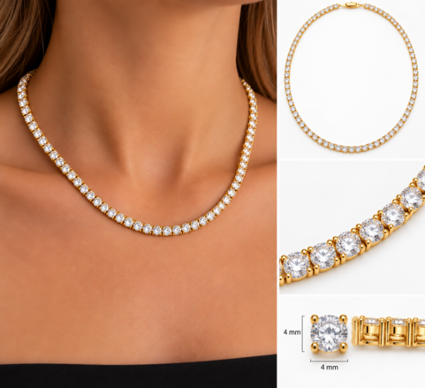Imagem de Corrente riviera zircônia; 40cm - 0307058 BRANCO