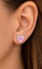 Imagem de Brinco coração 8x8mm zircônia - 0528843 ROSA