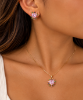 Imagem de Conjunto coração rosa zircônia - 1101112