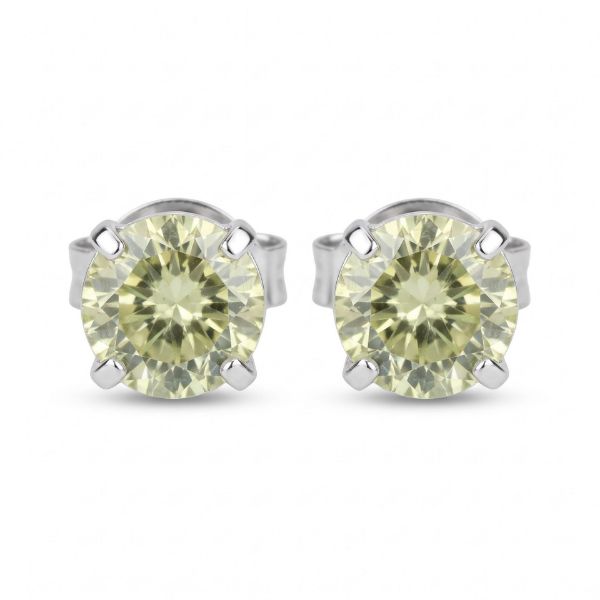 Imagem de Brinco solitário 8mm zircônia - 0528749 AMARELO