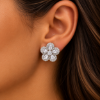 Imagem de Brinco flor zircônia - 0527483 BRANCO