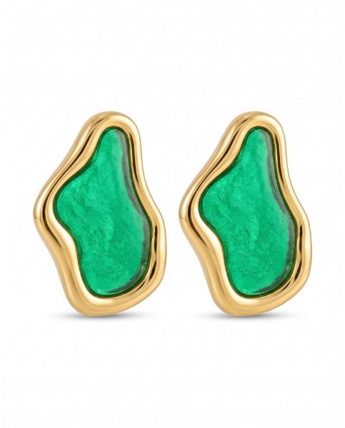 Imagem de Brinco orgânico pedra verde - 0528466